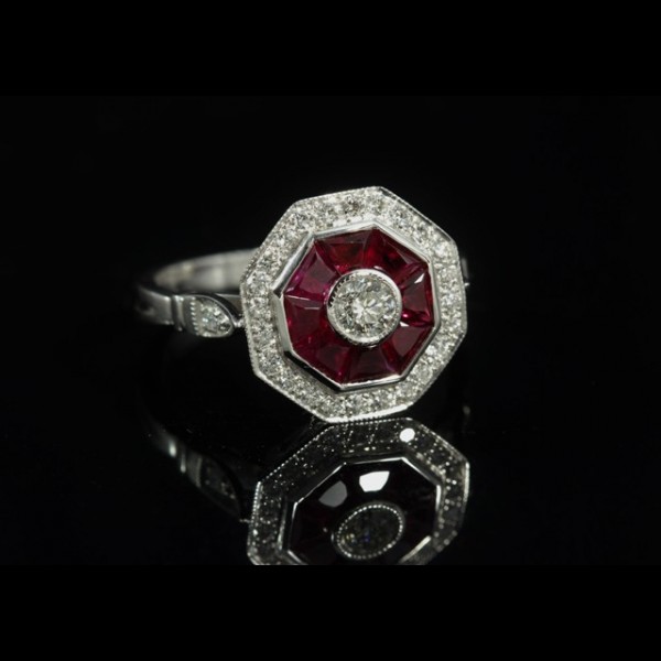 Bague Rubis et diamants