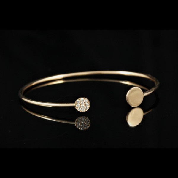 Bracelet pavage diamants or rose